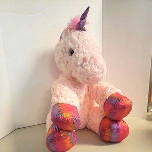 20" Hug Fun Unicorn Sparkle Feet Pastel Pink Plush Stuffed Animal Sequin Stars.